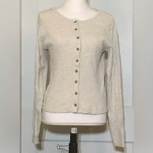 GAP Women's Oatmeal Button-Up Cardigan